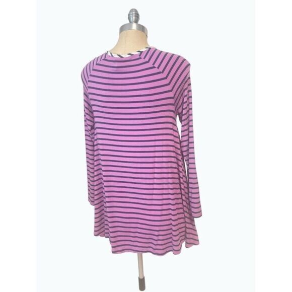 Matilda Jane No Limitations Purple Striped Swing Top with pockets Small - Picture 3 of 5